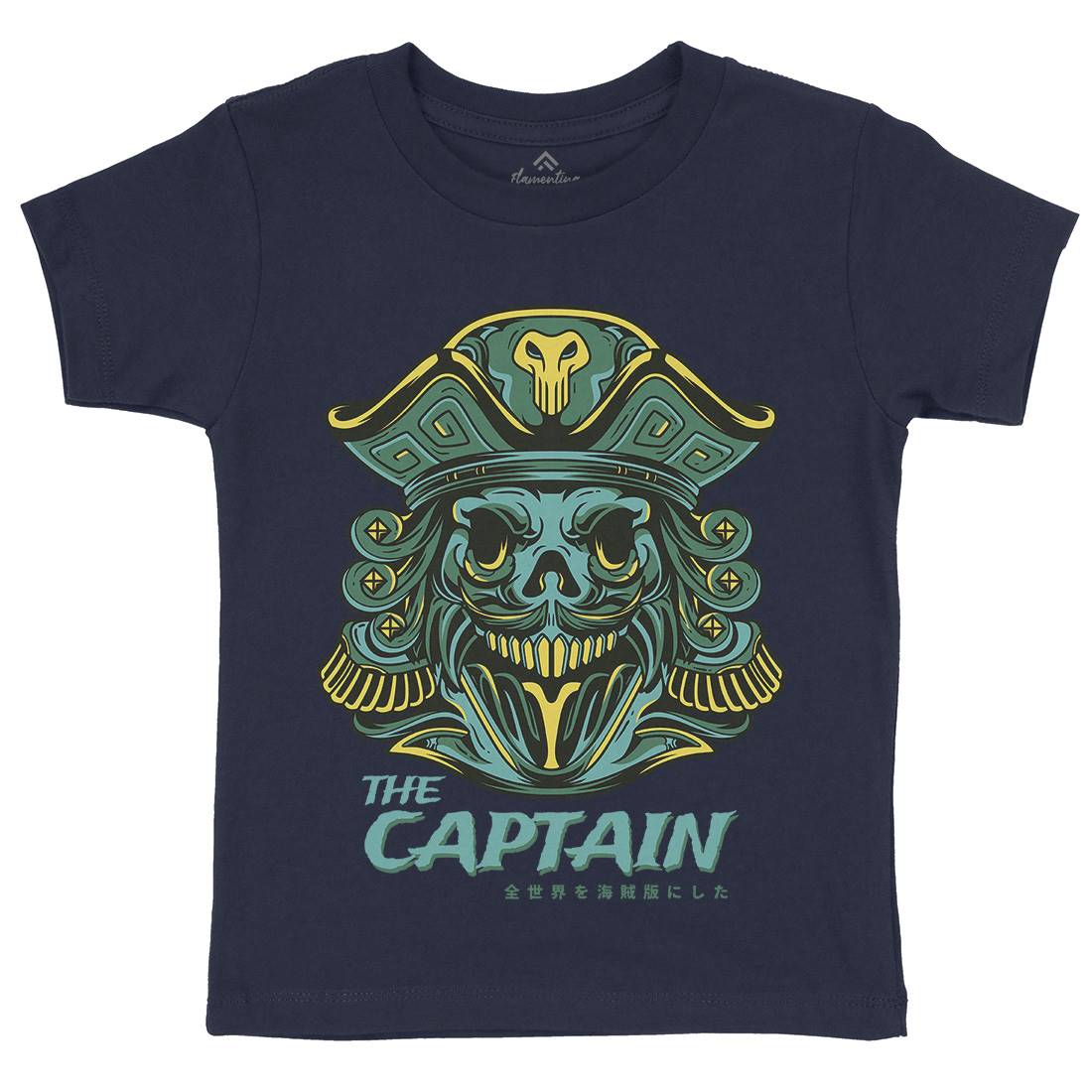 Captain Kids Crew Neck T-Shirt Navy D847