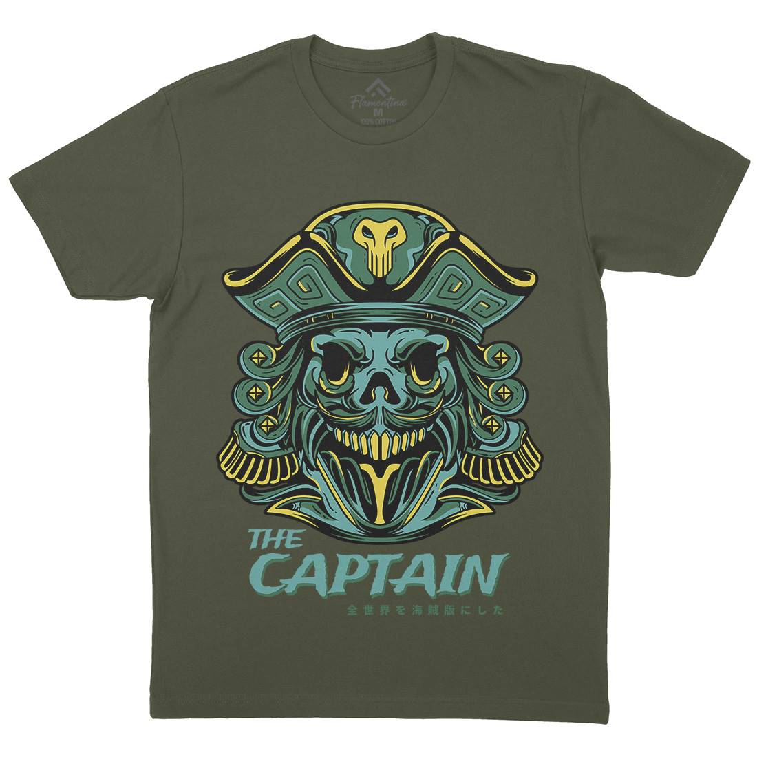 Captain Mens Organic Crew Neck T-Shirt Navy D847