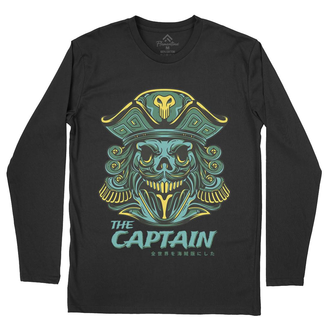 Captain Mens Long Sleeve T-Shirt Navy D847
