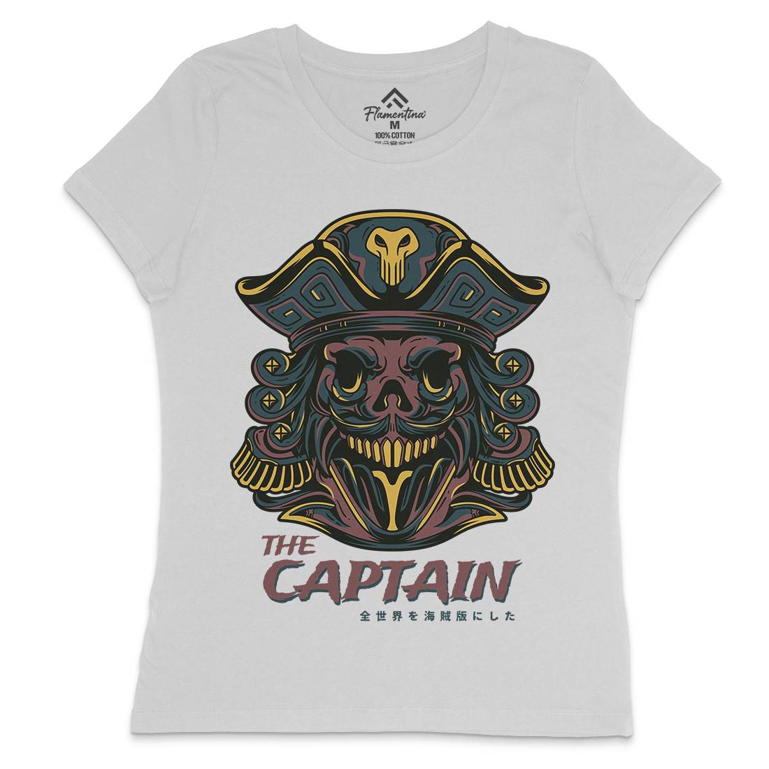 Captain Womens Crew Neck T-Shirt Navy D847