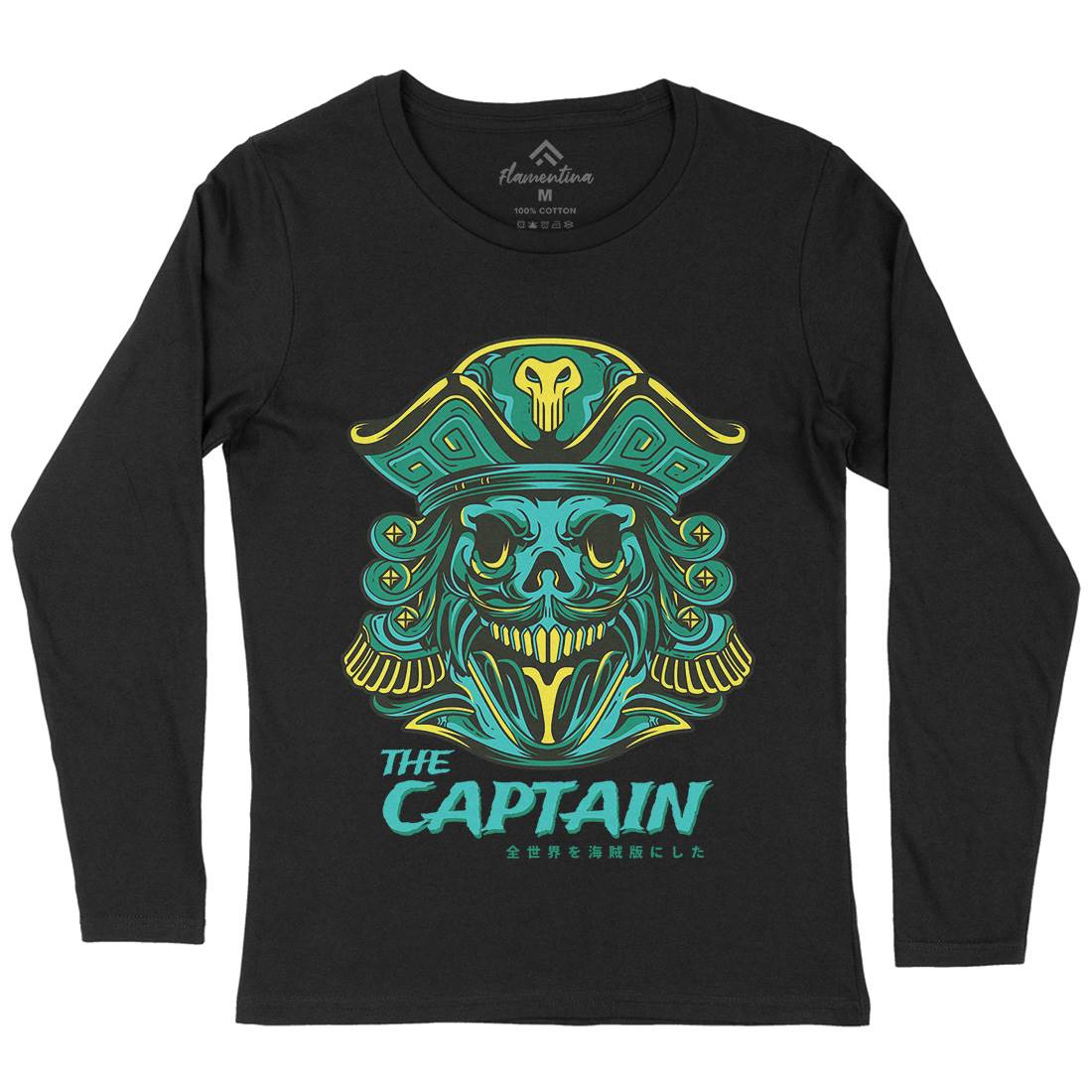 Captain Womens Long Sleeve T-Shirt Navy D847