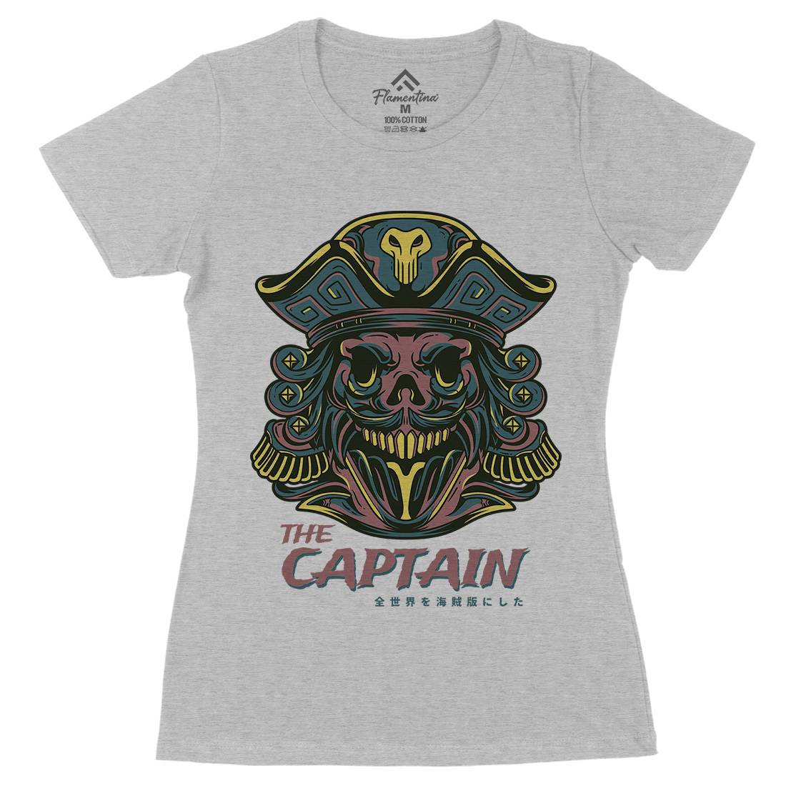 Captain Womens Organic Crew Neck T-Shirt Navy D847