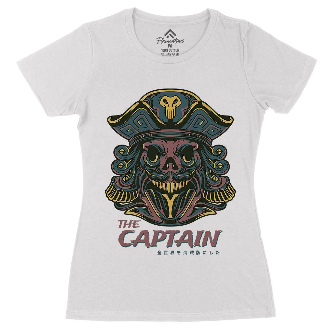 Captain Womens Organic Crew Neck T-Shirt Navy D847