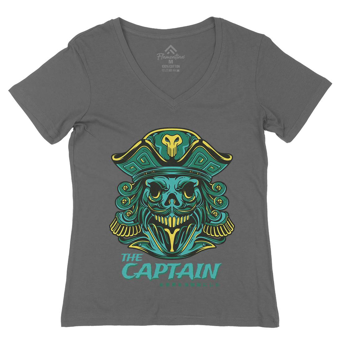 Captain Womens Organic V-Neck T-Shirt Navy D847