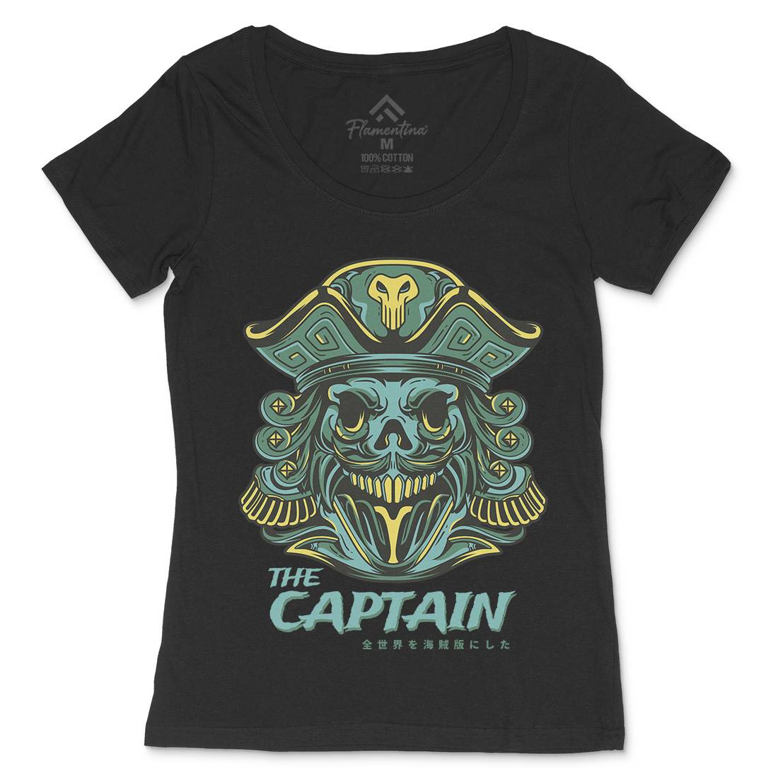 Captain Womens Scoop Neck T-Shirt Navy D847