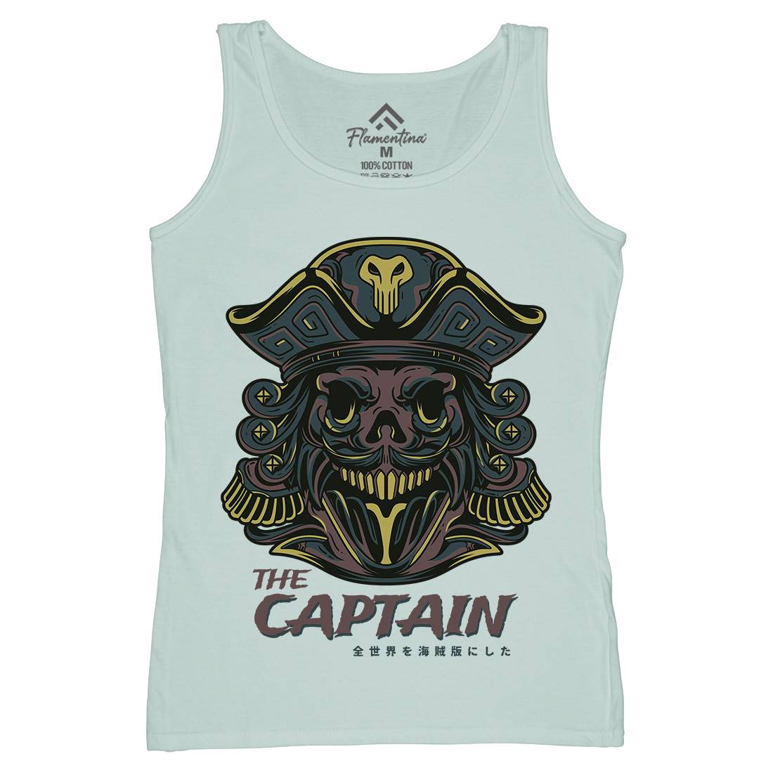 Captain Womens Organic Tank Top Vest Navy D847