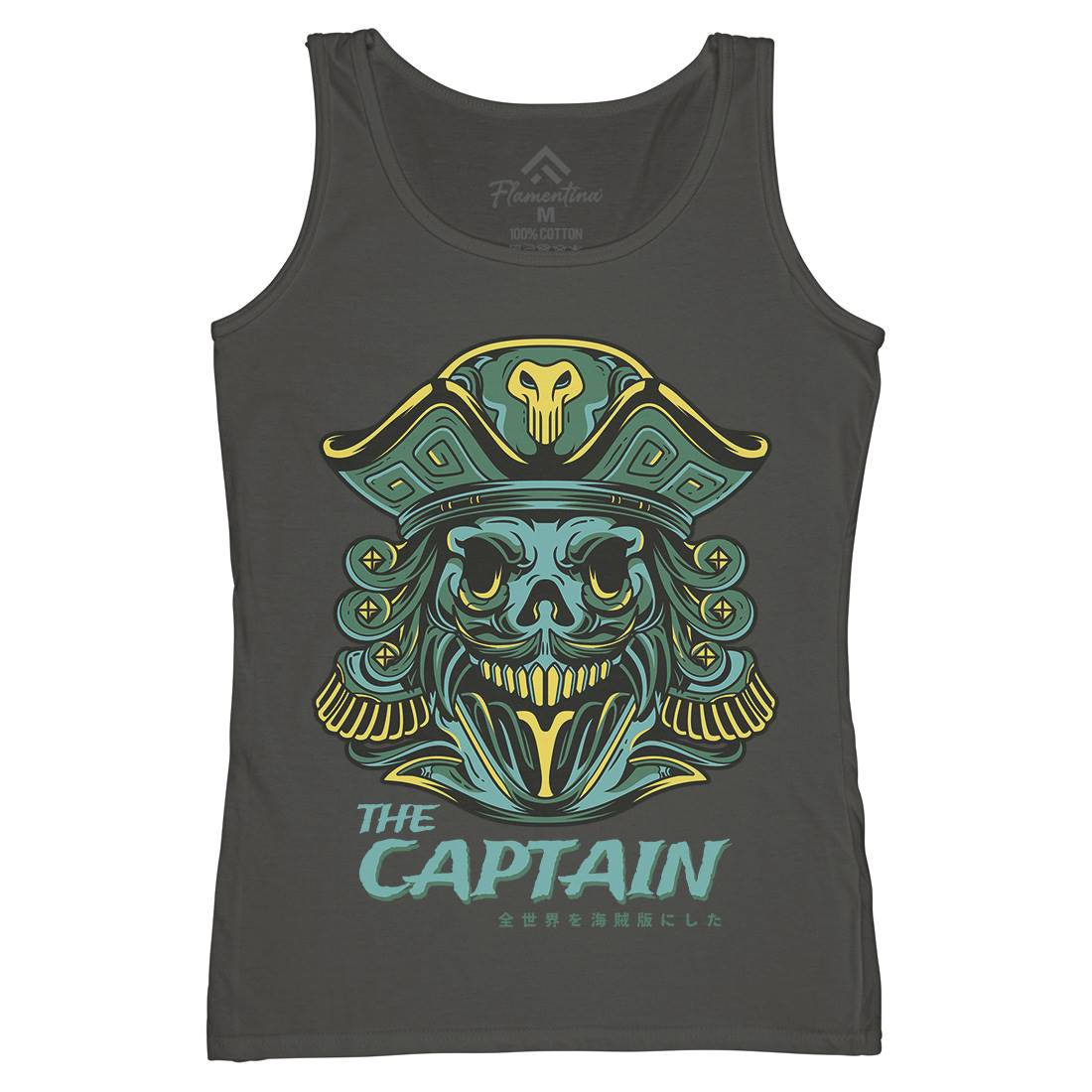 Captain Womens Organic Tank Top Vest Navy D847