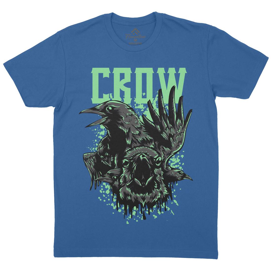 Crow Mens Organic Crew Neck T-Shirt Horror D850
