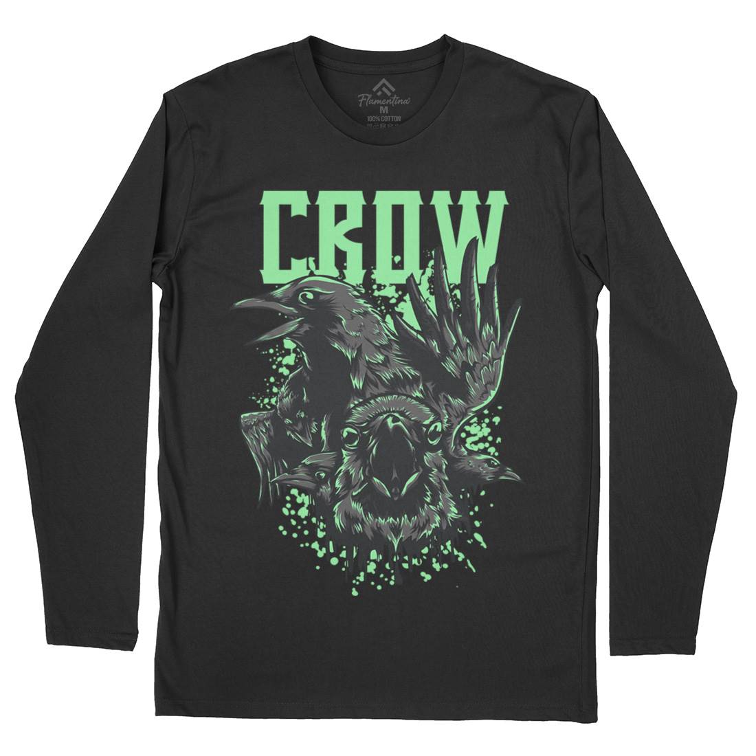 Crow Mens Long Sleeve T-Shirt Horror D850
