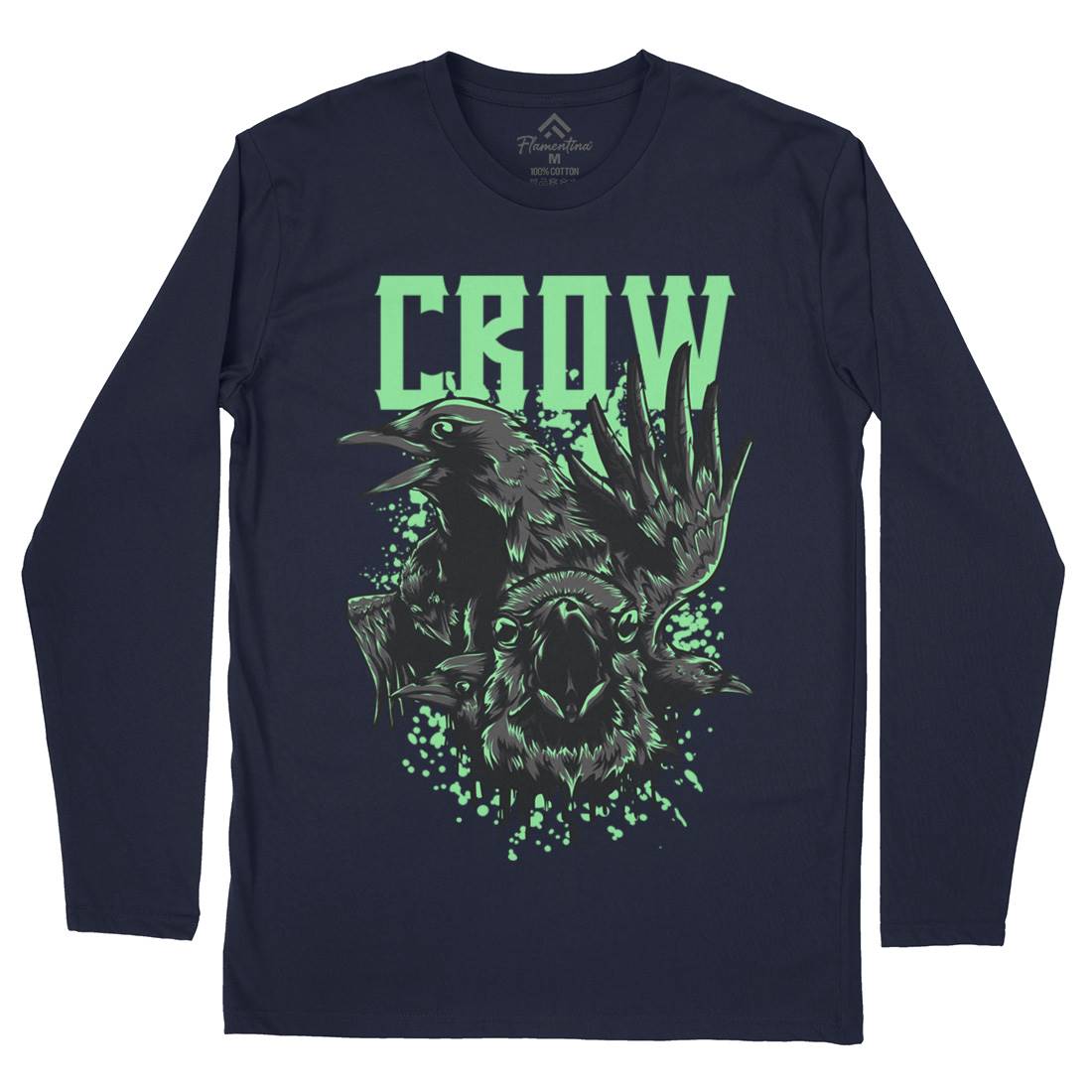 Crow Mens Long Sleeve T-Shirt Horror D850