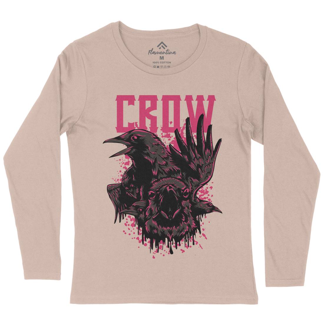 Crow Womens Long Sleeve T-Shirt Horror D850