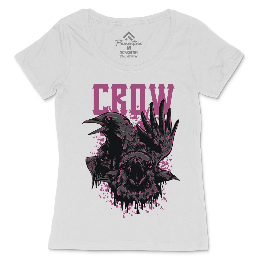 Crow Womens Scoop Neck T-Shirt Horror D850
