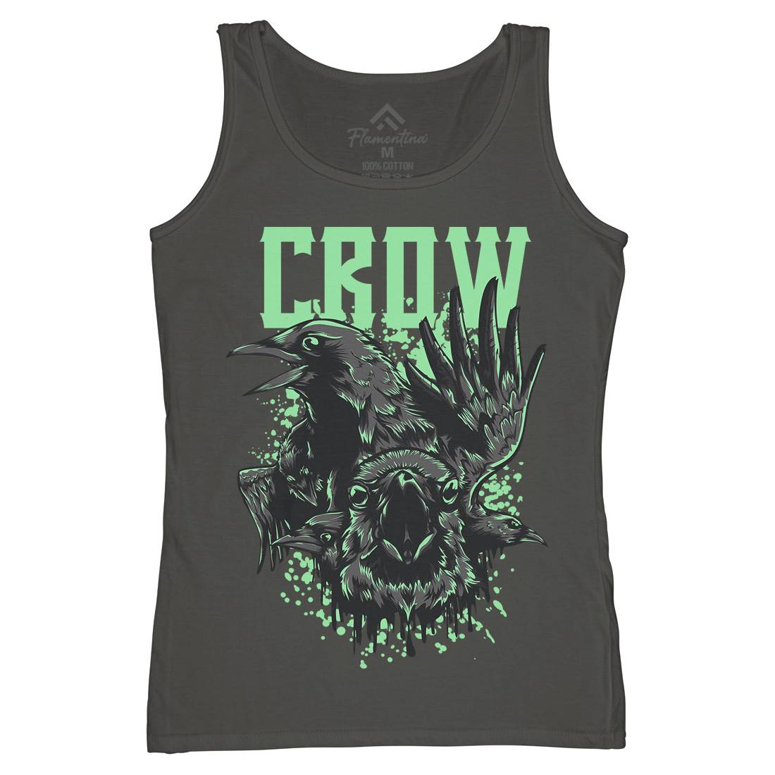 Crow Womens Organic Tank Top Vest Horror D850