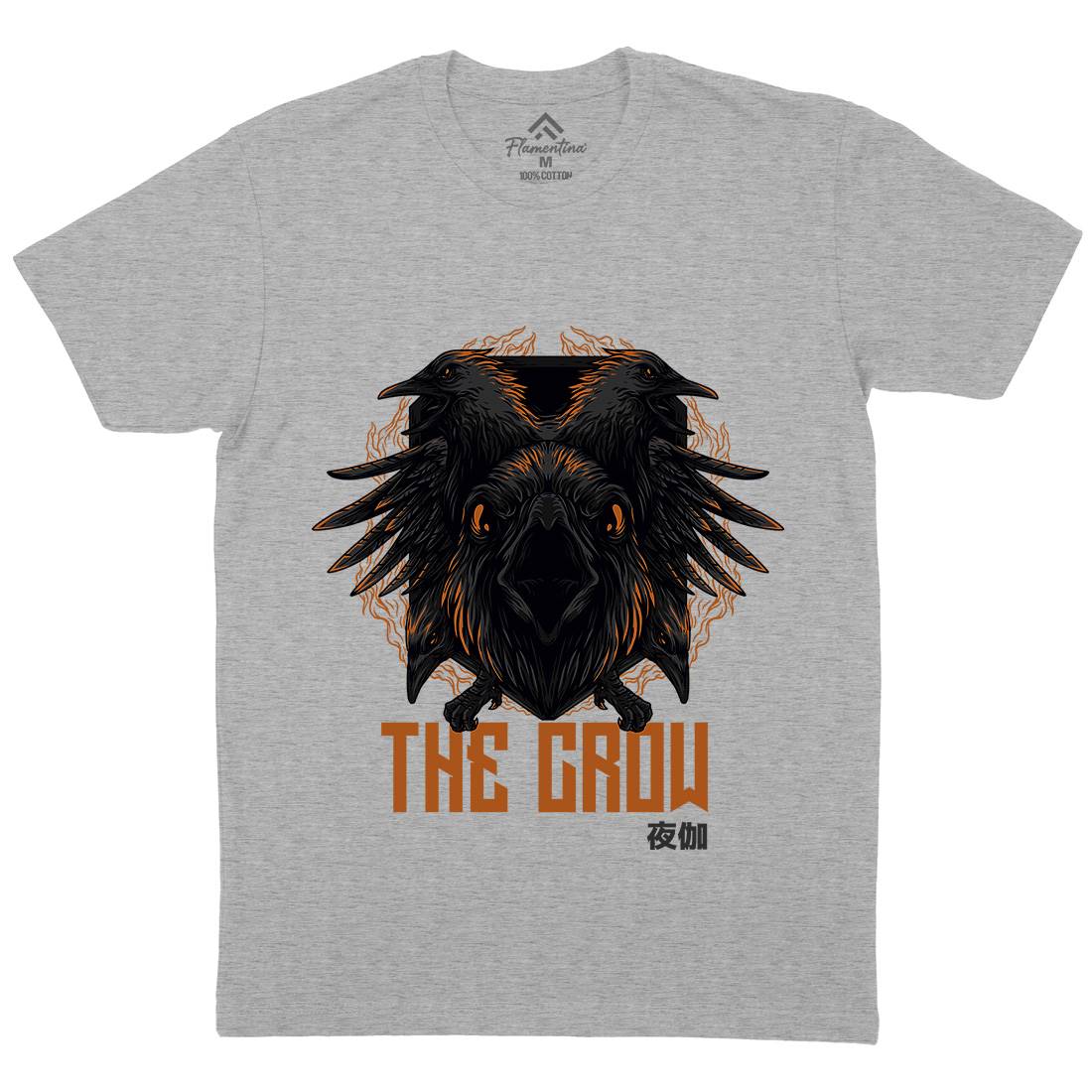 Crow Mens Crew Neck T-Shirt Horror D851