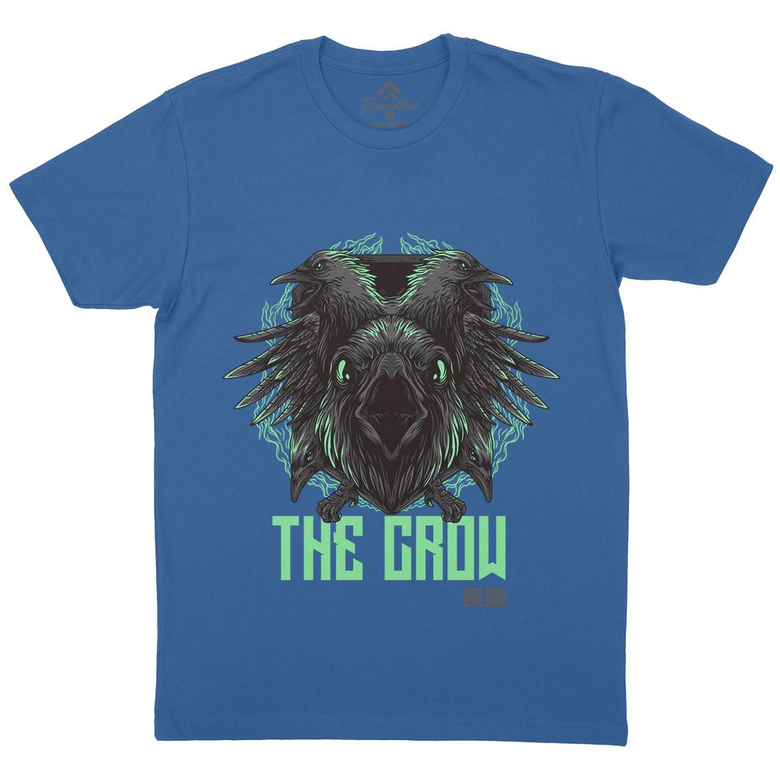 Crow Mens Organic Crew Neck T-Shirt Horror D851