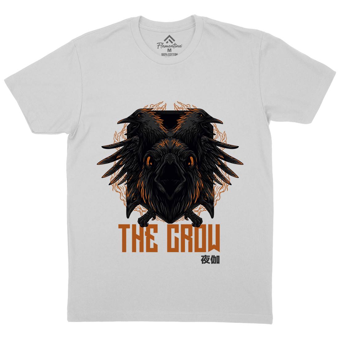 Crow Mens Crew Neck T-Shirt Horror D851