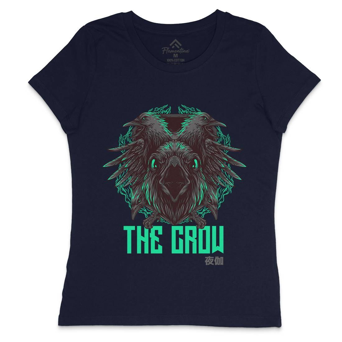 Crow Womens Crew Neck T-Shirt Horror D851