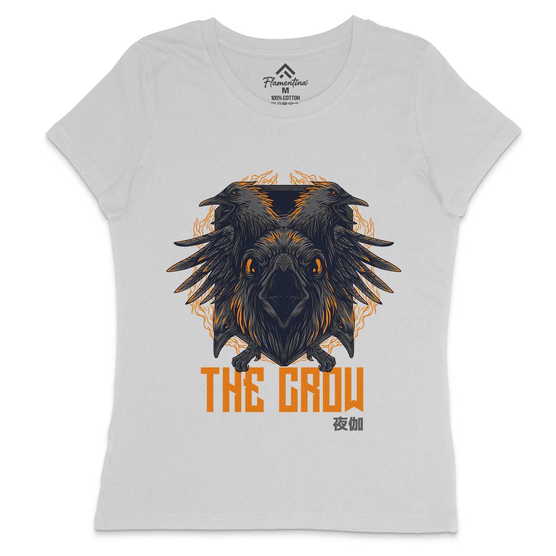 Crow Womens Crew Neck T-Shirt Horror D851