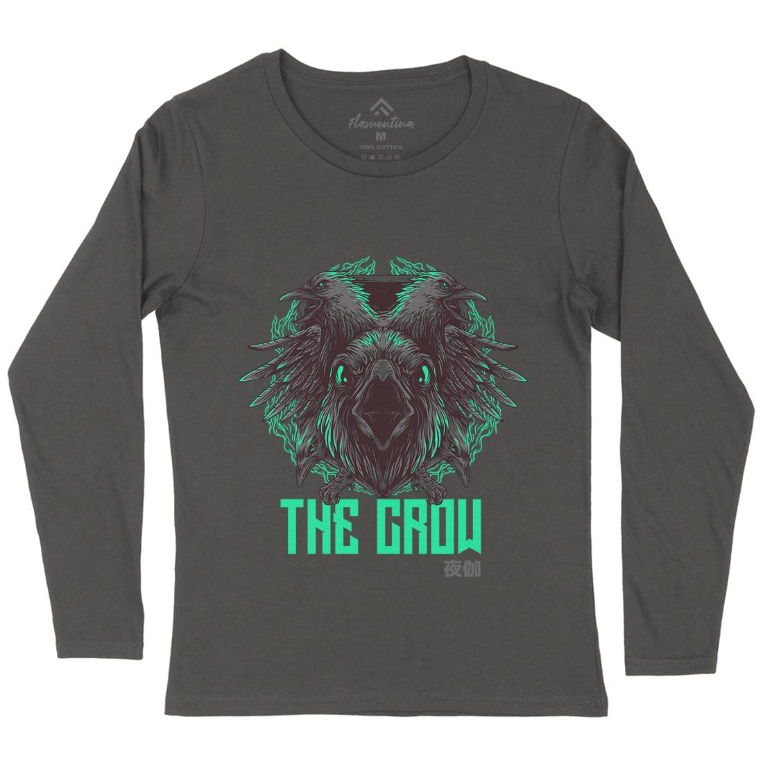 Crow Womens Long Sleeve T-Shirt Horror D851