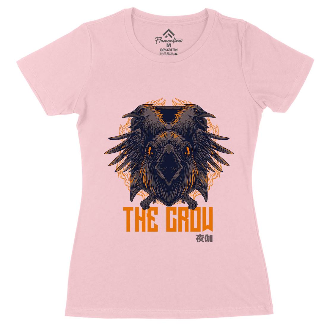Crow Womens Organic Crew Neck T-Shirt Horror D851