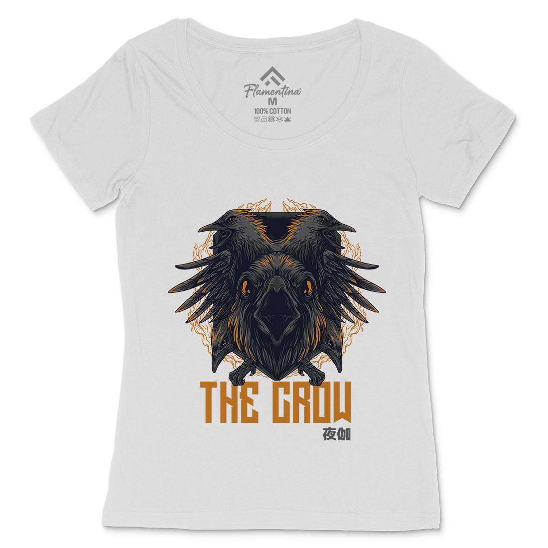 Crow Womens Scoop Neck T-Shirt Horror D851