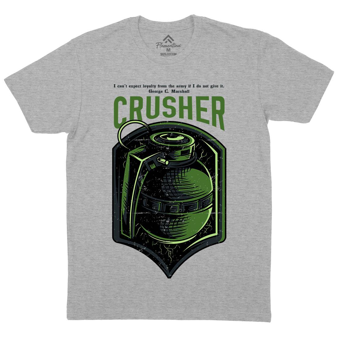 Grenade Crusher Mens Crew Neck T-Shirt Army D852