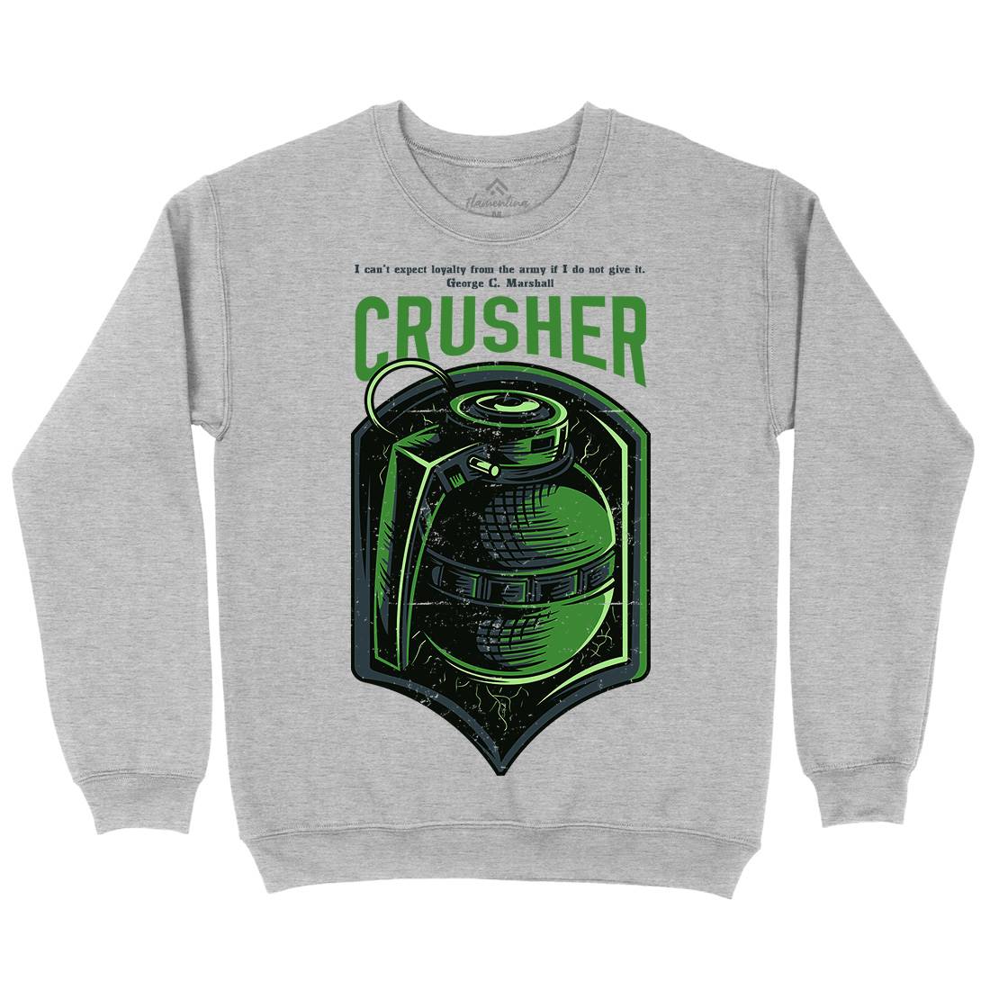 Grenade Crusher Kids Crew Neck Sweatshirt Army D852