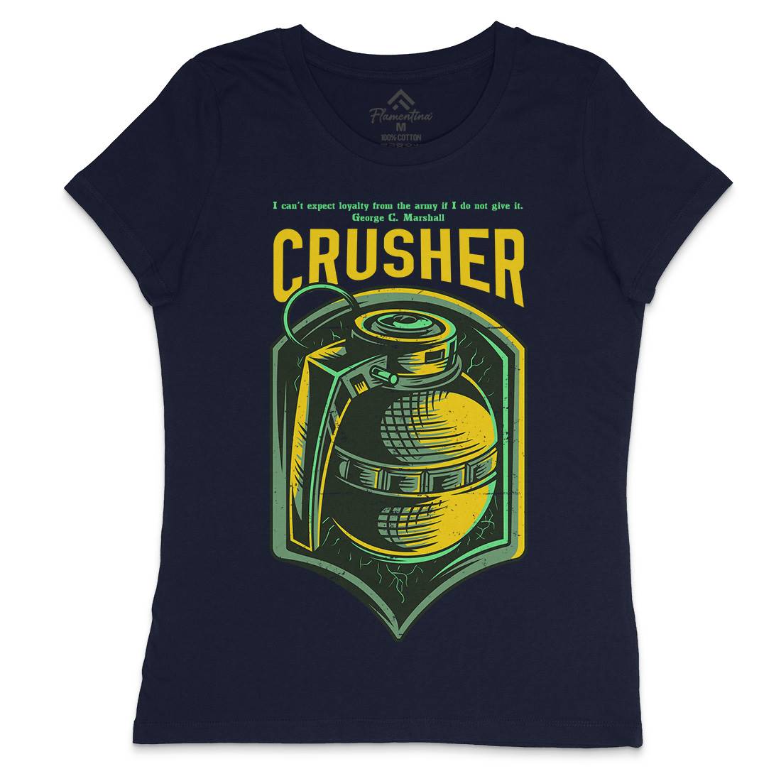 Grenade Crusher Womens Crew Neck T-Shirt Army D852