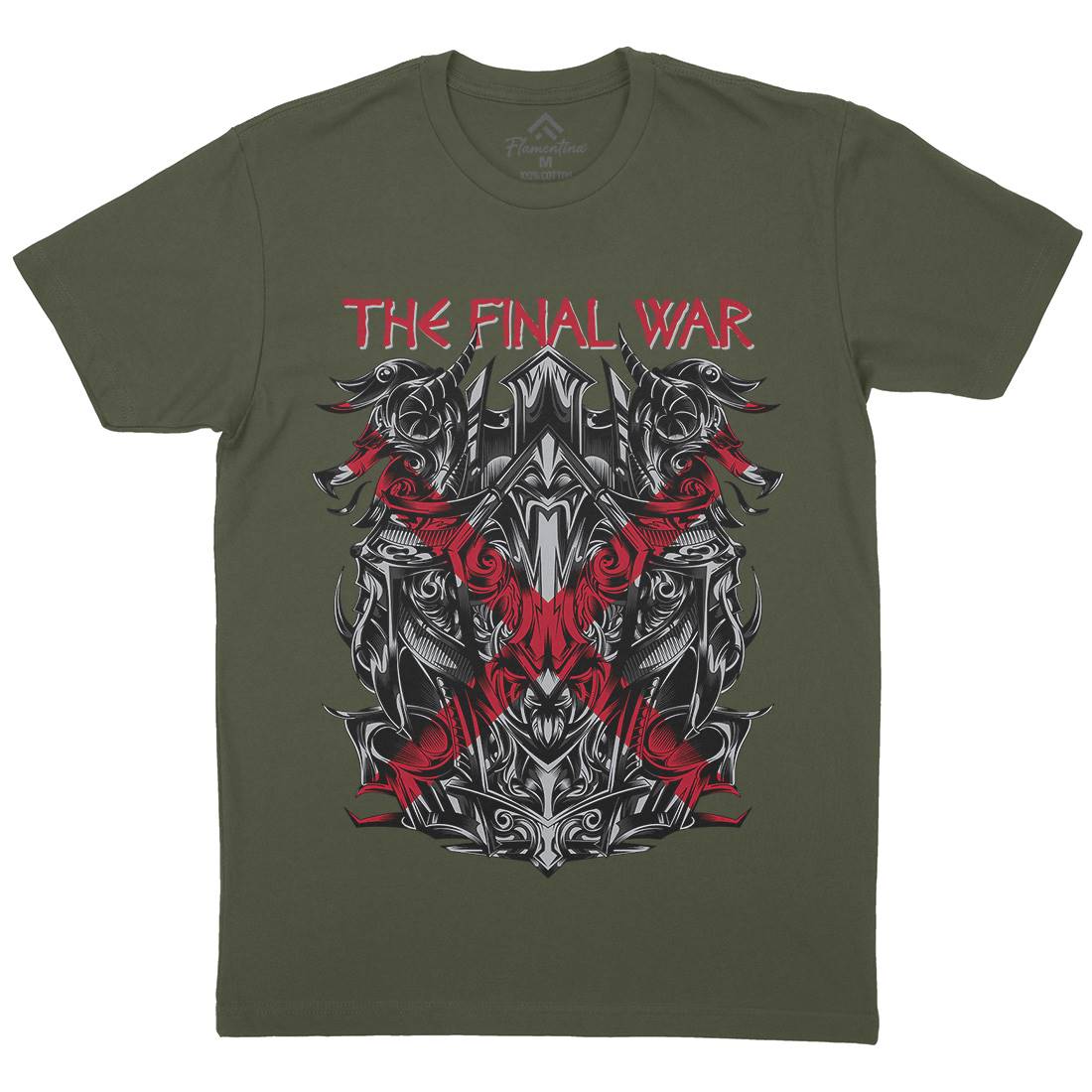 Final War Mens Organic Crew Neck T-Shirt Warriors D853