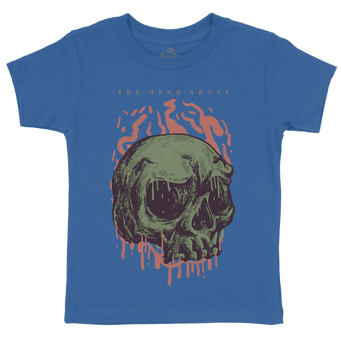 Head Skull Kids Crew Neck T-Shirt Horror D854