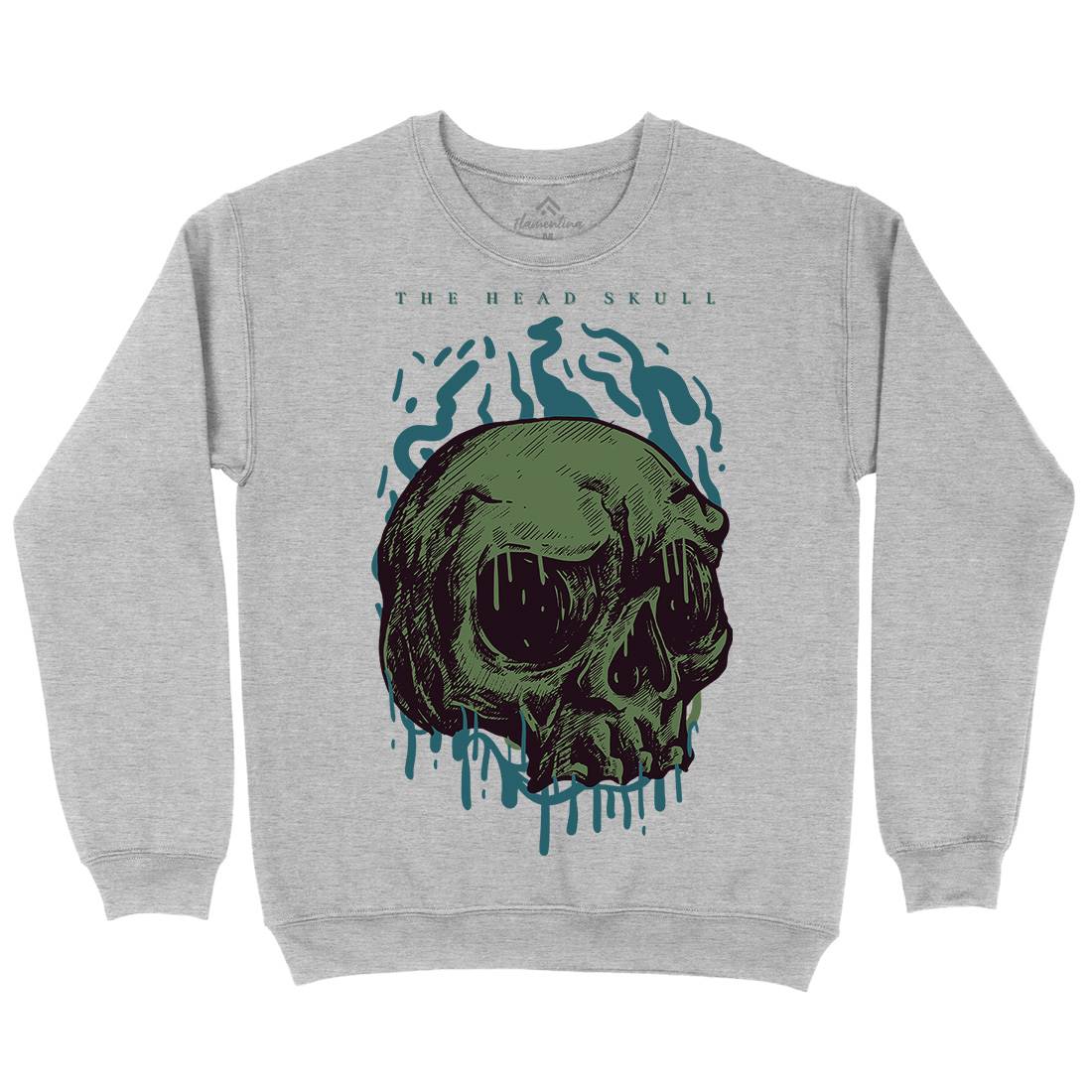Head Skull Mens Crew Neck Sweatshirt Horror D854