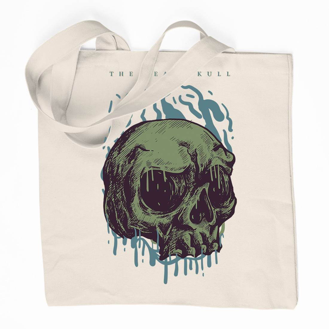 Head Skull Organic Premium Cotton Tote Bag Horror D854