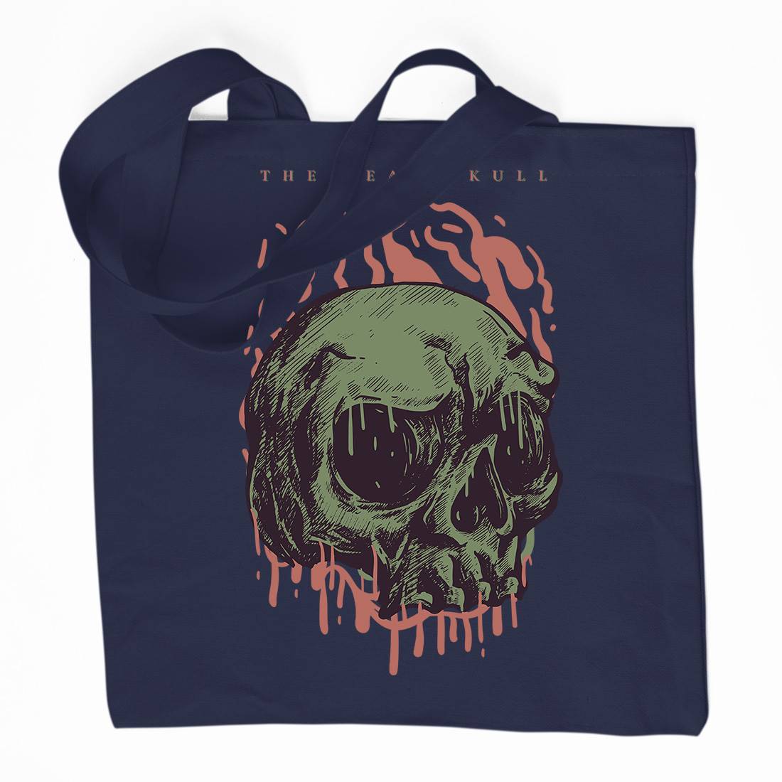 Head Skull Organic Premium Cotton Tote Bag Horror D854
