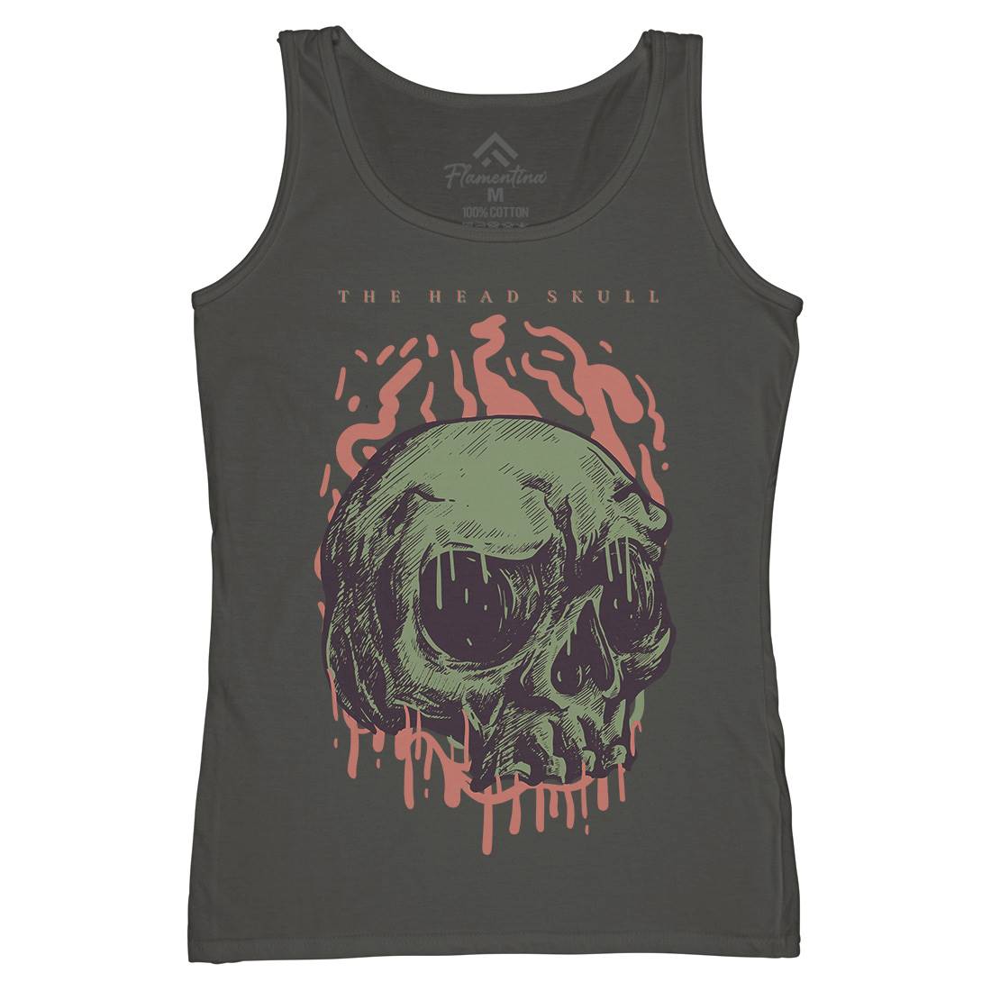 Head Skull Womens Organic Tank Top Vest Horror D854
