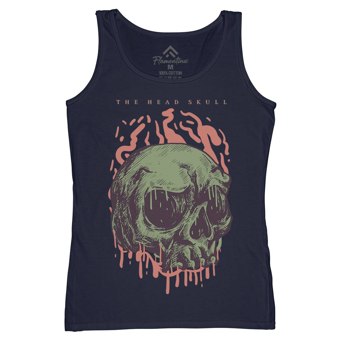 Head Skull Womens Organic Tank Top Vest Horror D854