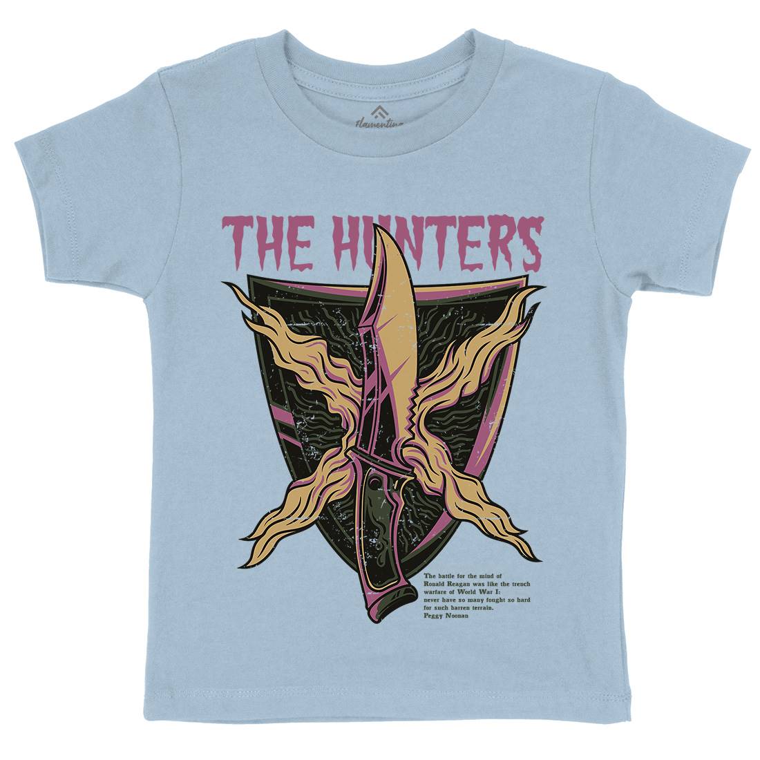 Hunter Kids Crew Neck T-Shirt Army D855