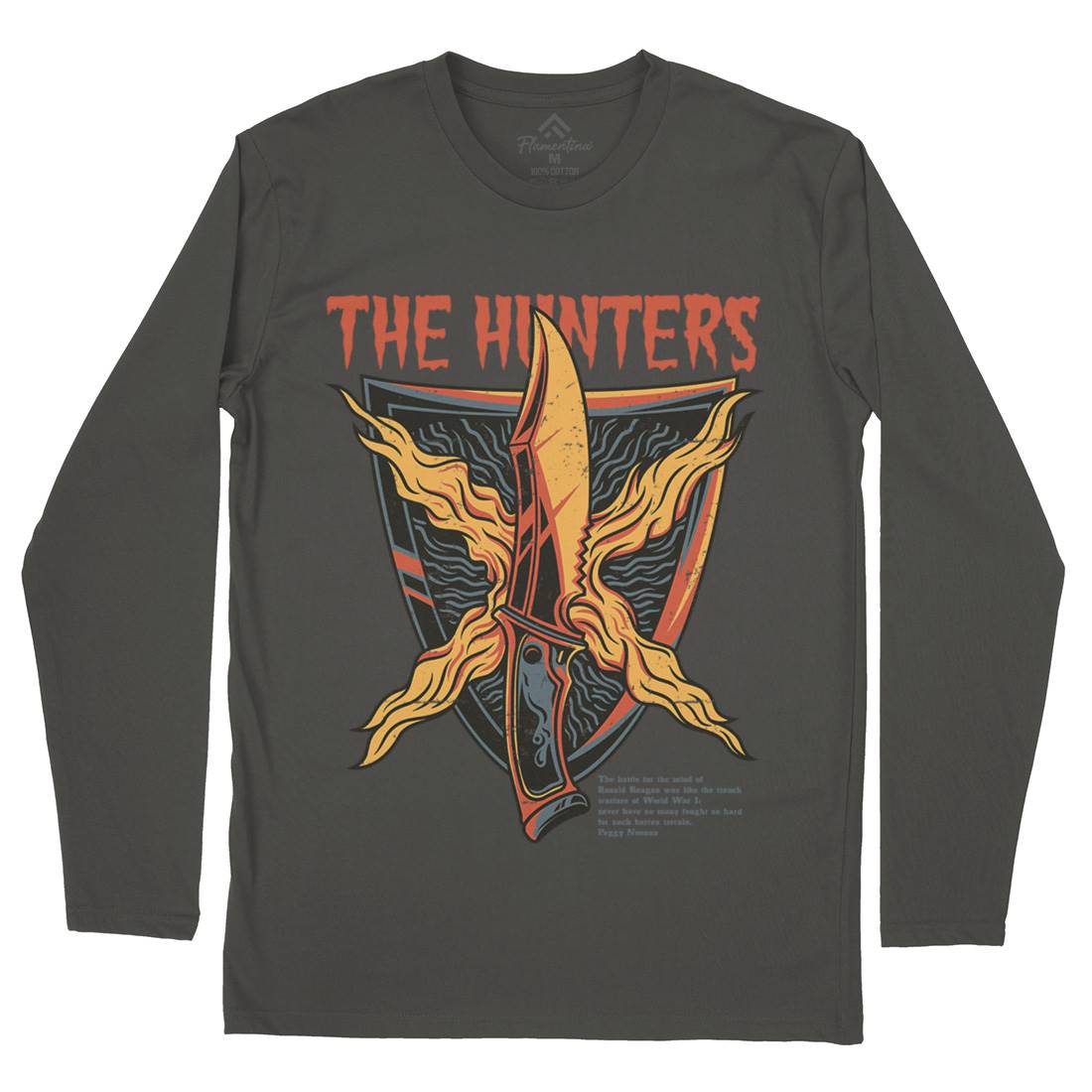 Hunter Mens Long Sleeve T-Shirt Army D855