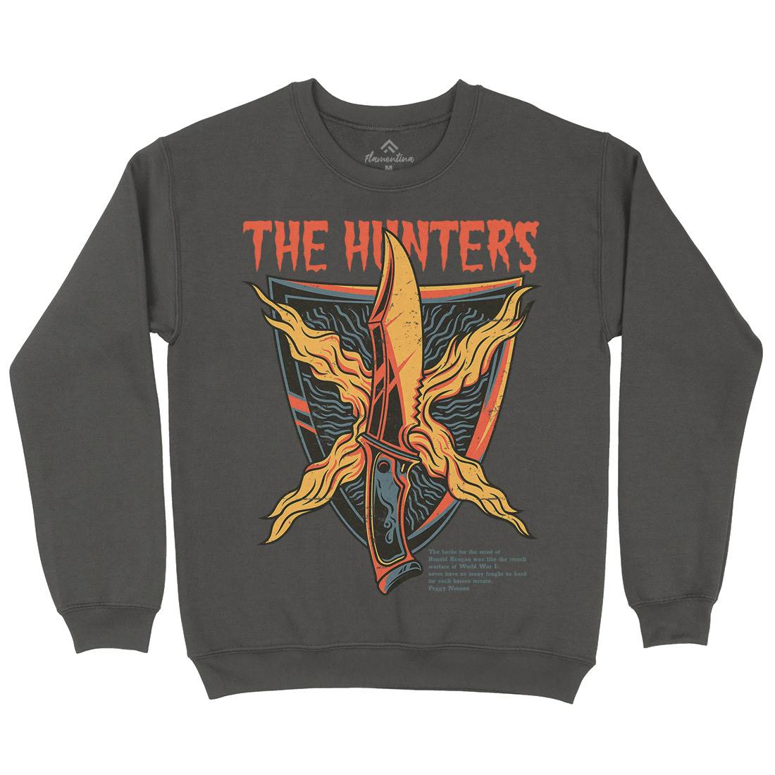 Hunter Mens Crew Neck Sweatshirt Army D855