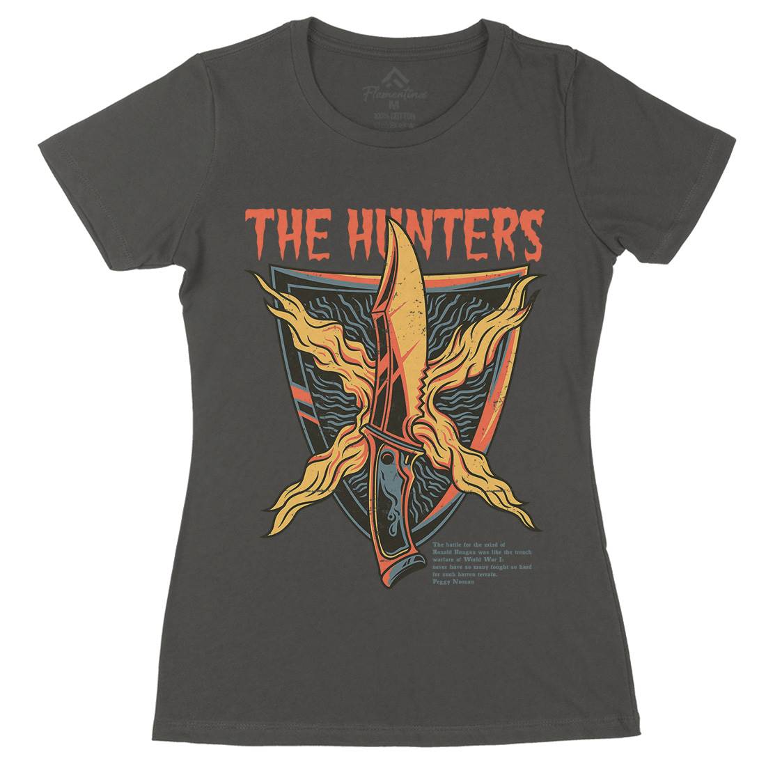 Hunter Womens Organic Crew Neck T-Shirt Army D855