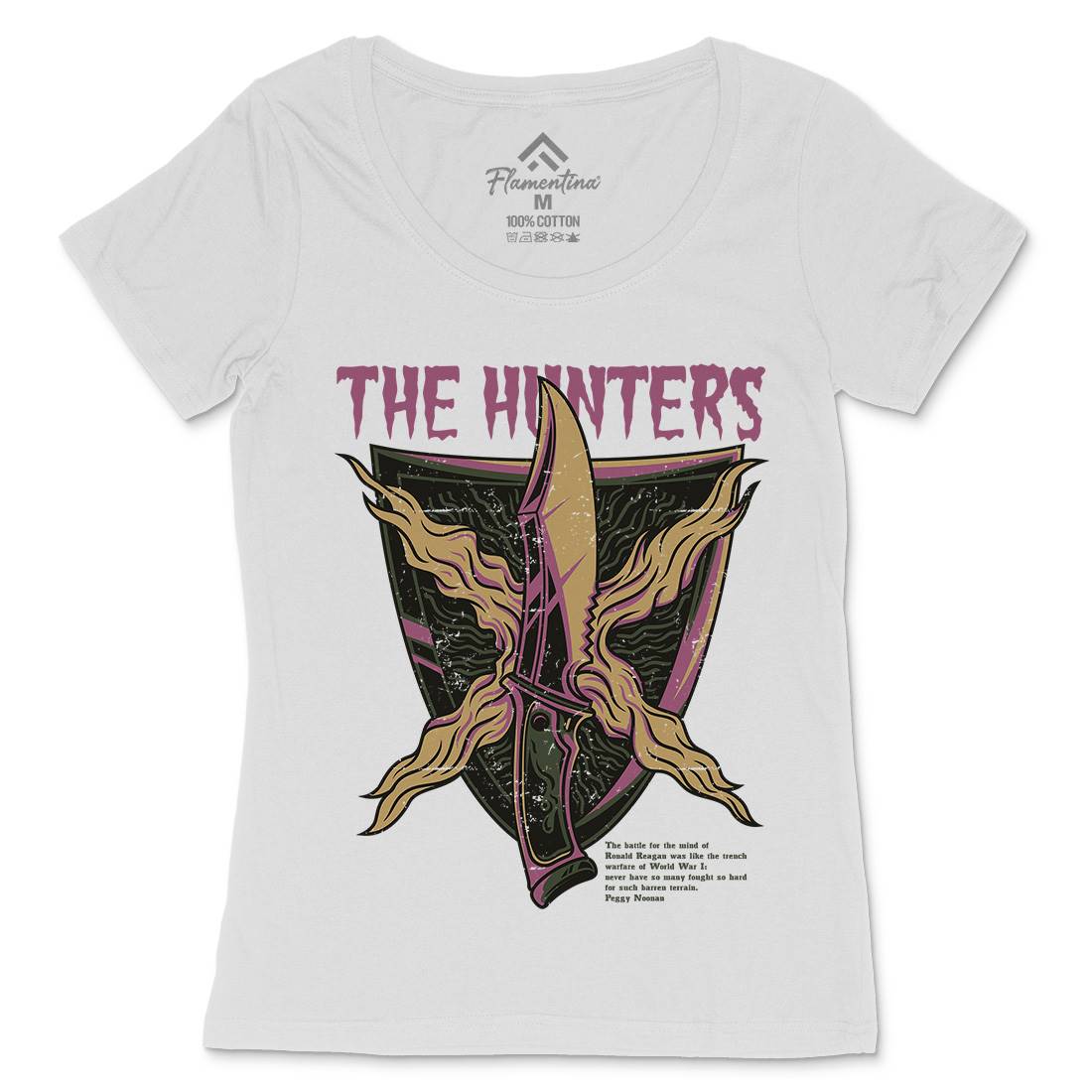 Hunter Womens Scoop Neck T-Shirt Army D855