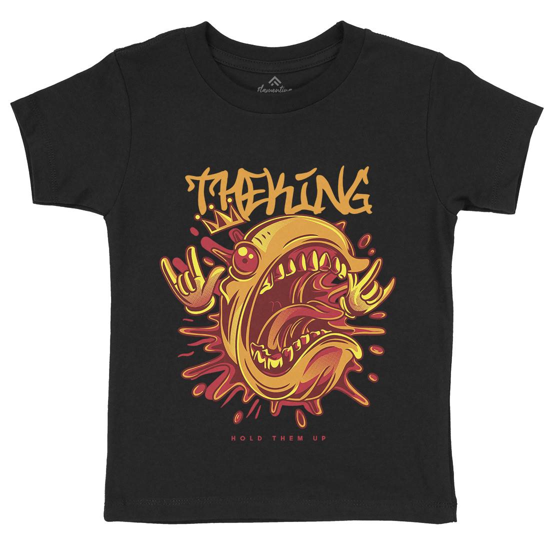 King Monster Kids Organic Crew Neck T-Shirt Horror D856