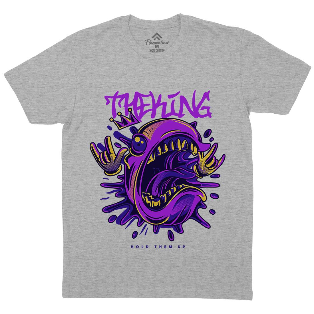 King Monster Mens Organic Crew Neck T-Shirt Horror D856