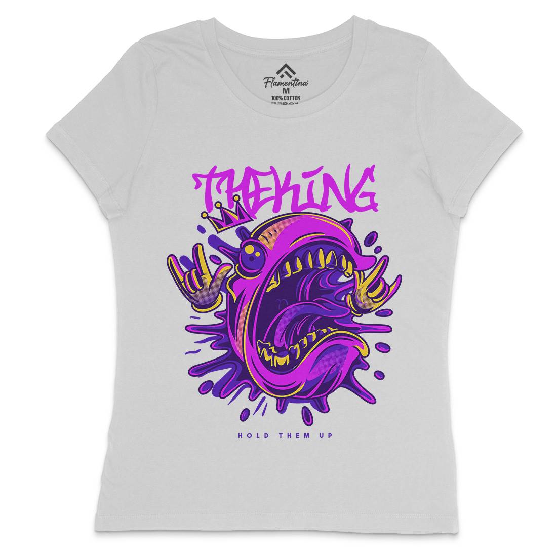 King Monster Womens Crew Neck T-Shirt Horror D856