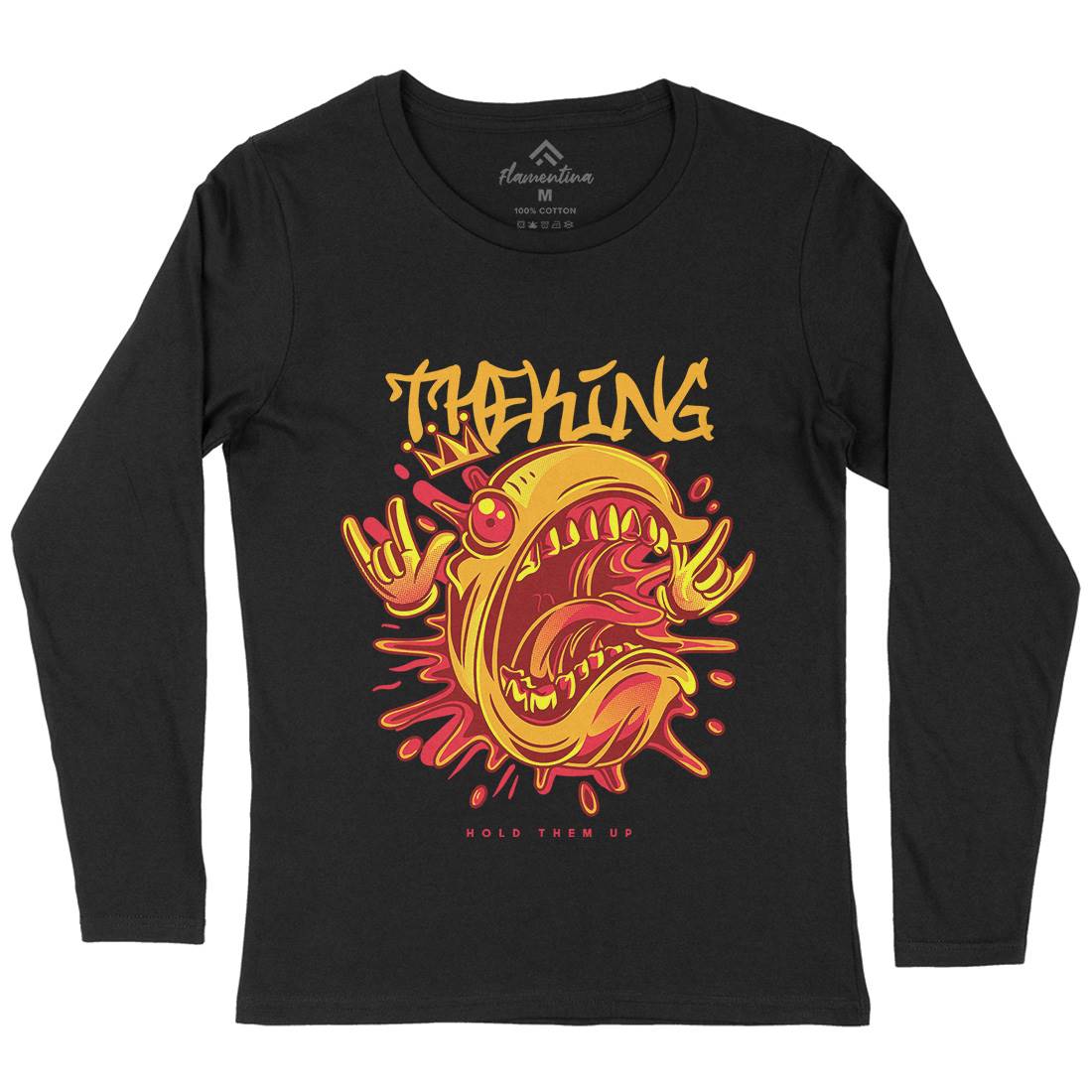 King Monster Womens Long Sleeve T-Shirt Horror D856