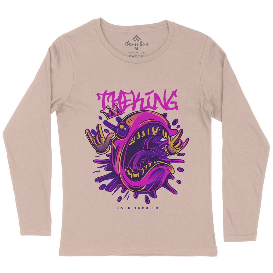 King Monster Womens Long Sleeve T-Shirt Horror D856