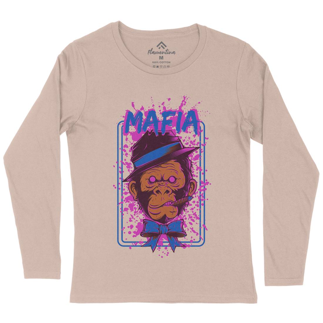 Mafia Ape Womens Long Sleeve T-Shirt Animals D857