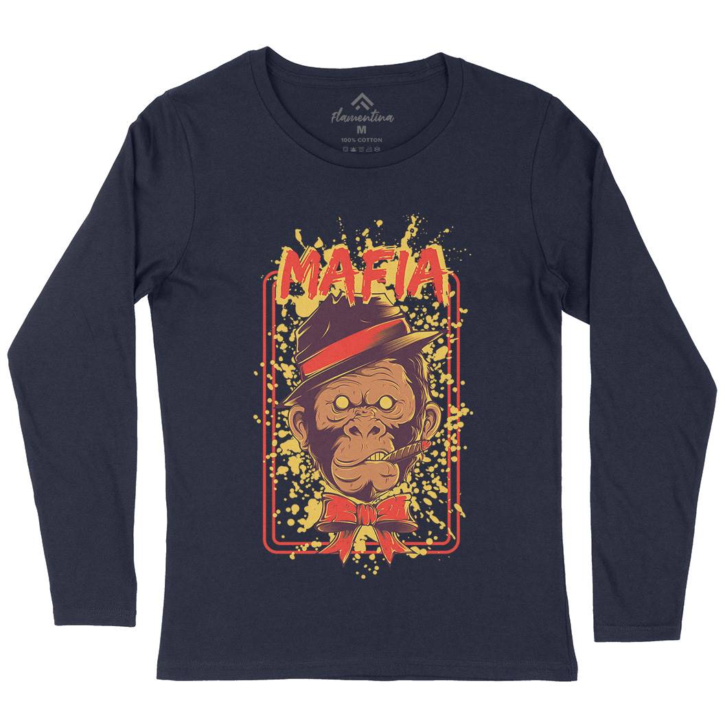 Mafia Ape Womens Long Sleeve T-Shirt Animals D857