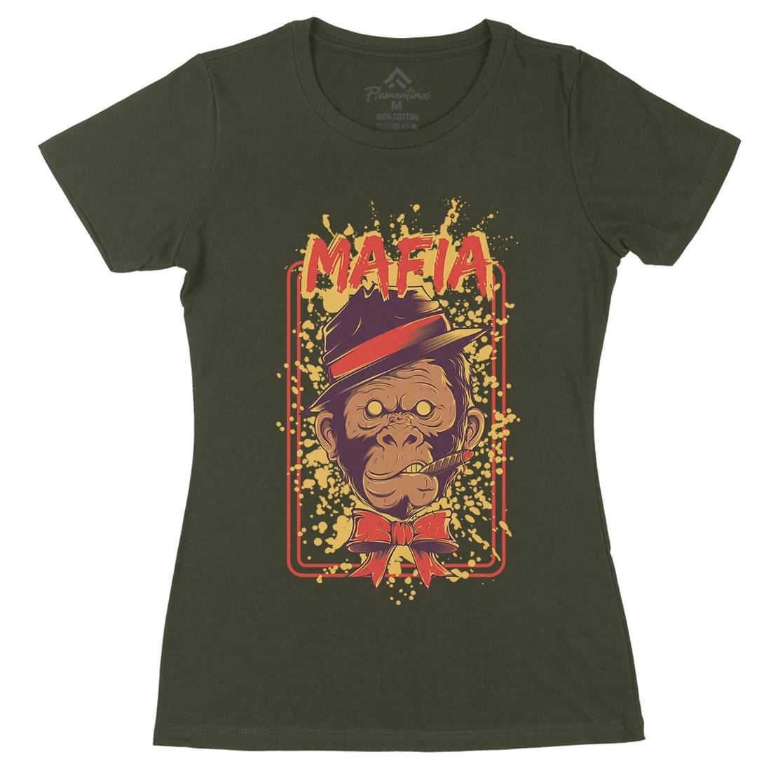 Mafia Ape Womens Organic Crew Neck T-Shirt Animals D857