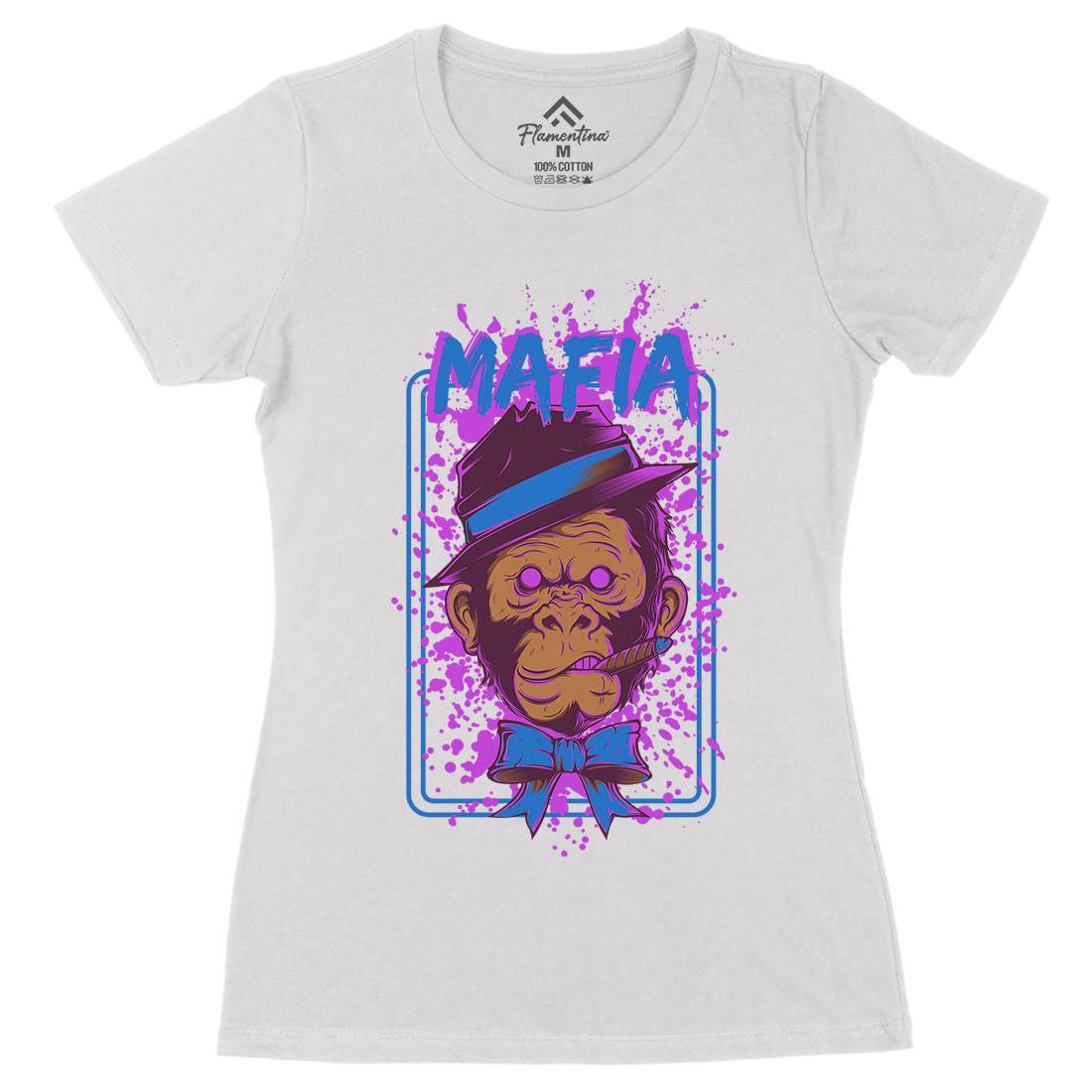 Mafia Ape Womens Organic Crew Neck T-Shirt Animals D857