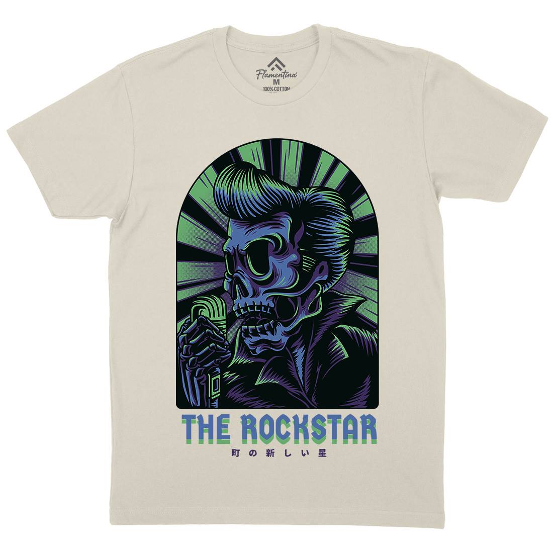 Rockstar Mens Organic Crew Neck T-Shirt Music D858